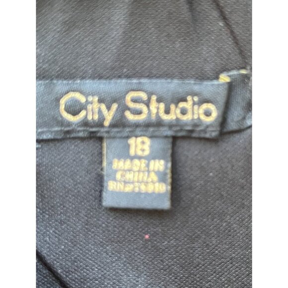 City Studio Womens Floral Fit & Flare Dress Size 18 Black Mesh Insert 3/4 Sleeve - Picture 5 of 6